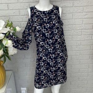 Vince Camuto Women Floral Cold Shoulder Shift Dress Size 6